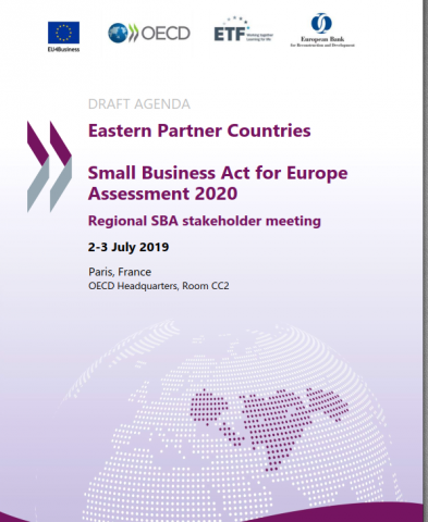 On 2-3 July, the OECD will host a Regional SBA stakeholder meeting at its headquarters in Paris to share initial findings on its Small Business Act for Europe (SBA) Assessment for the Eastern Partner countries, organised in the framework of the EU-funded project ‘EU4Business: From Policies to Action’.