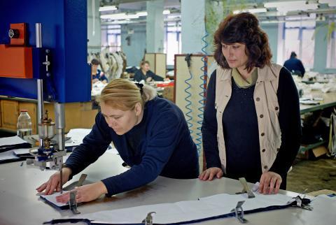 At work in a textile factory in Moldova