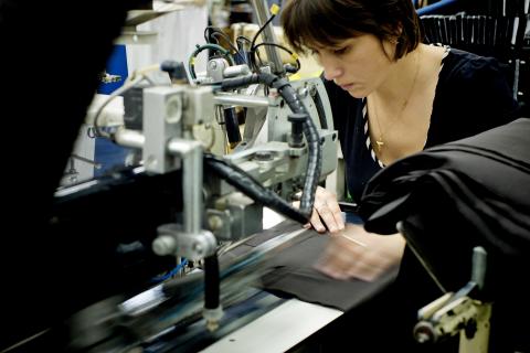 At work in a textile factory in Moldova