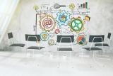 Business scheme concept drawn on wall
