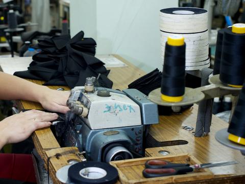 At work in a textile factory in Moldova