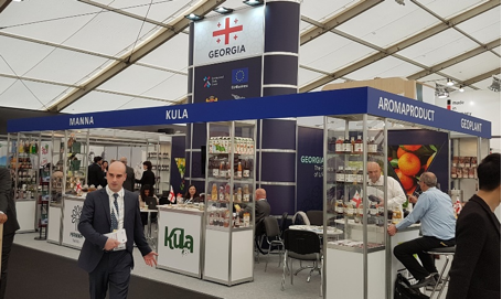 The Georgian juice and tea booth at Sial Paris 2018 