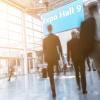 Business people in an expo hall 